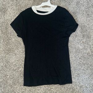 Black Tee with White Trim
